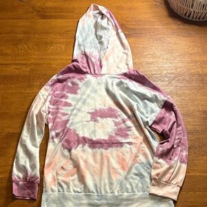 Source Unknown Tie-Dye Hoodie - Pink and White